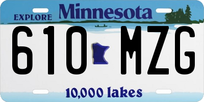 MN license plate 610MZG