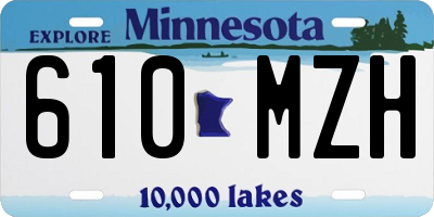 MN license plate 610MZH