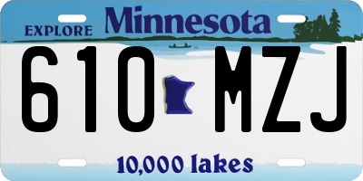MN license plate 610MZJ