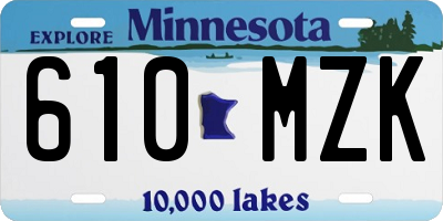 MN license plate 610MZK
