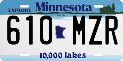 MN license plate 610MZR