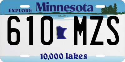 MN license plate 610MZS