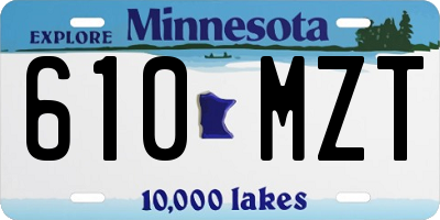 MN license plate 610MZT