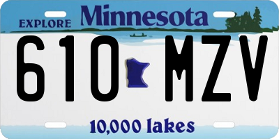 MN license plate 610MZV