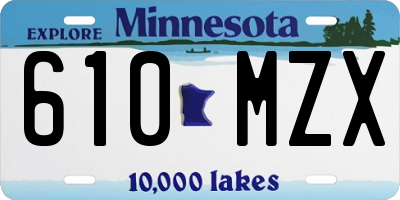 MN license plate 610MZX