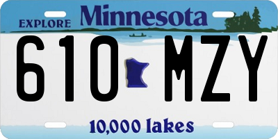 MN license plate 610MZY
