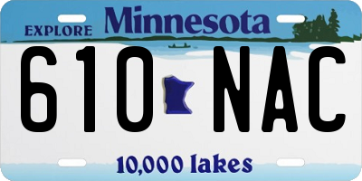MN license plate 610NAC