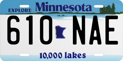 MN license plate 610NAE