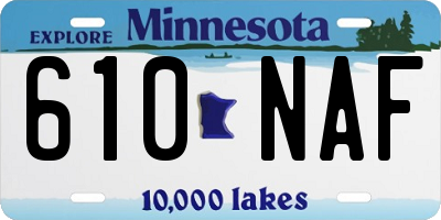MN license plate 610NAF
