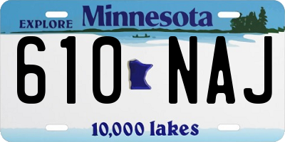 MN license plate 610NAJ