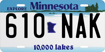 MN license plate 610NAK