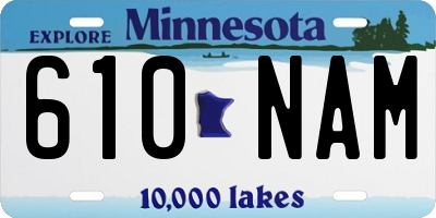 MN license plate 610NAM