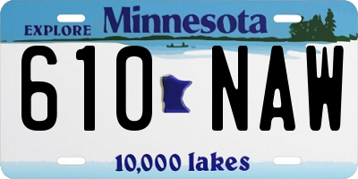 MN license plate 610NAW