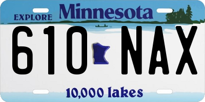 MN license plate 610NAX