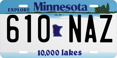 MN license plate 610NAZ