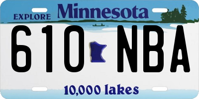 MN license plate 610NBA