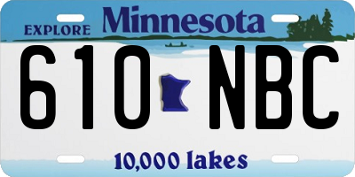 MN license plate 610NBC