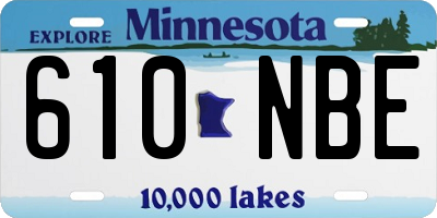 MN license plate 610NBE