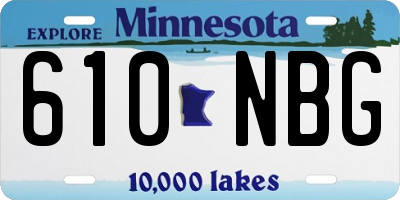 MN license plate 610NBG