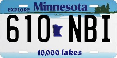 MN license plate 610NBI