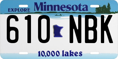 MN license plate 610NBK