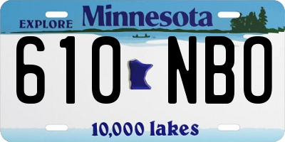 MN license plate 610NBO