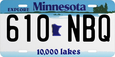 MN license plate 610NBQ