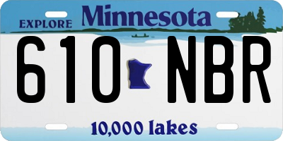 MN license plate 610NBR