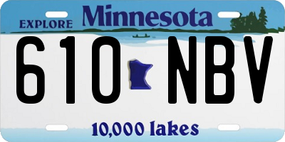 MN license plate 610NBV
