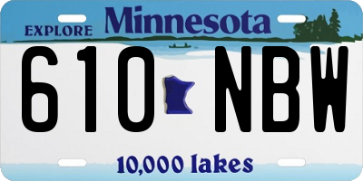 MN license plate 610NBW