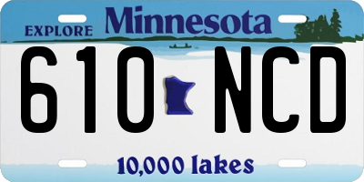 MN license plate 610NCD