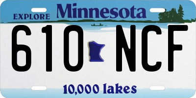 MN license plate 610NCF