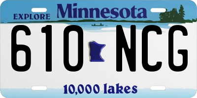 MN license plate 610NCG