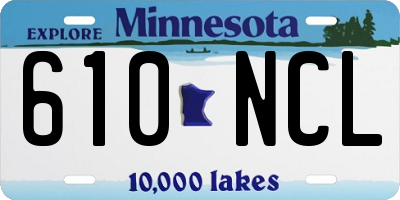 MN license plate 610NCL