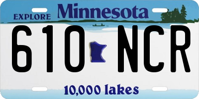 MN license plate 610NCR
