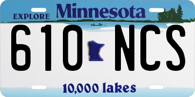 MN license plate 610NCS