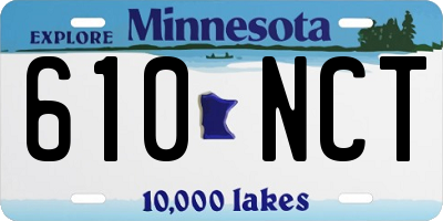 MN license plate 610NCT