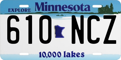 MN license plate 610NCZ