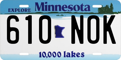 MN license plate 610NOK