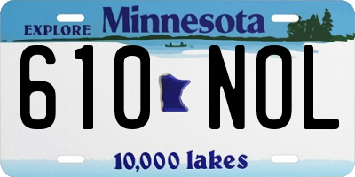 MN license plate 610NOL