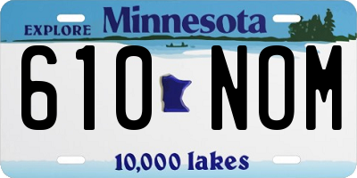 MN license plate 610NOM
