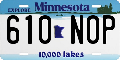 MN license plate 610NOP