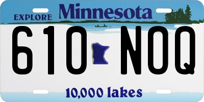 MN license plate 610NOQ