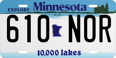 MN license plate 610NOR