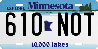 MN license plate 610NOT