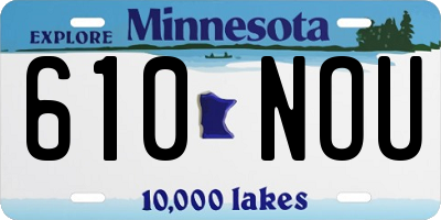 MN license plate 610NOU