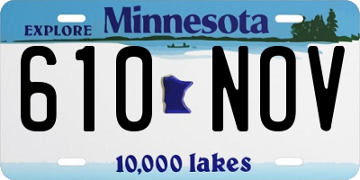 MN license plate 610NOV