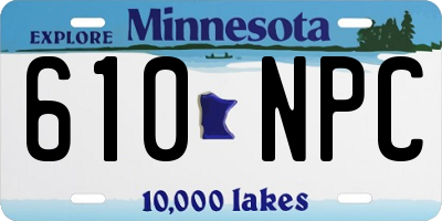 MN license plate 610NPC