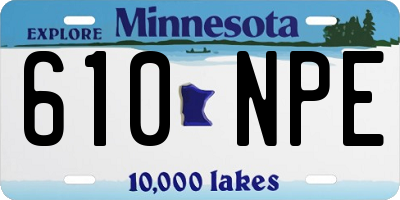 MN license plate 610NPE