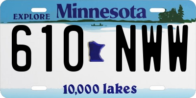 MN license plate 610NWW